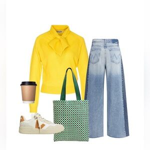 Chic Yellow Cowl Neck Sweater